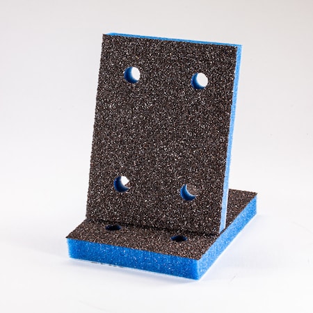 Uneeda EKASILK PLUS 1 / 2 in. Sponge 3"x 4" Fine (220-240 Grit Finish) 4 Holes Hook & Loop Sanding Pad, PK25 P-105601